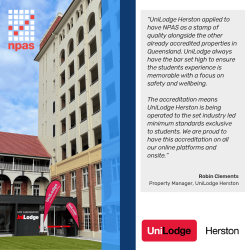 Congratulations to UniLodge Herston on achieving NPAS Accreditation!